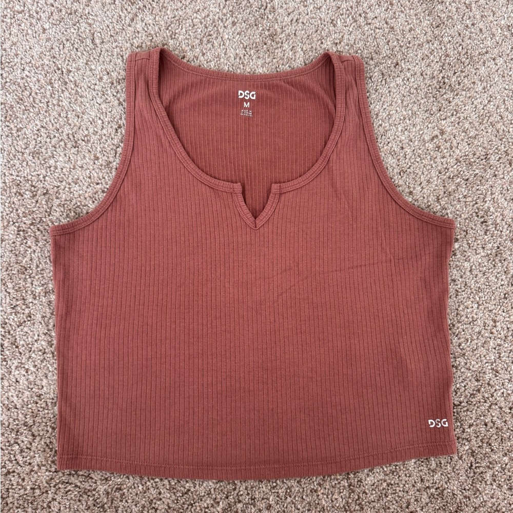DSG Pink Ribbed Crop Tank
